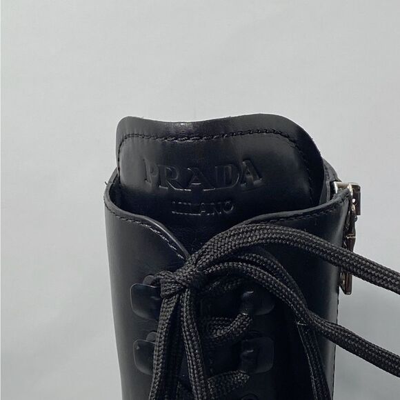 Prada Lug-Sole Tall Leather Combat Boots size 36 - Picture 12 of 15
